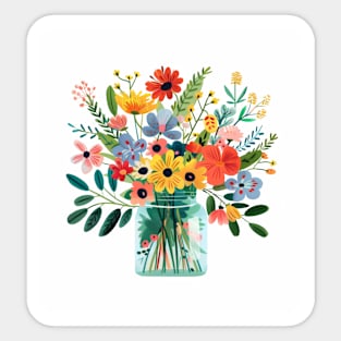 Fresh Flowers in Vase Sticker